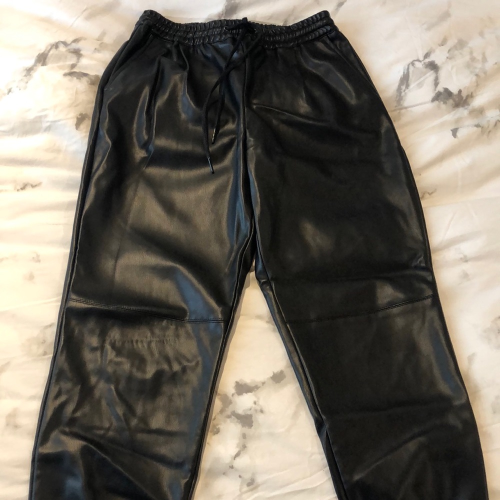 Faux leather pants